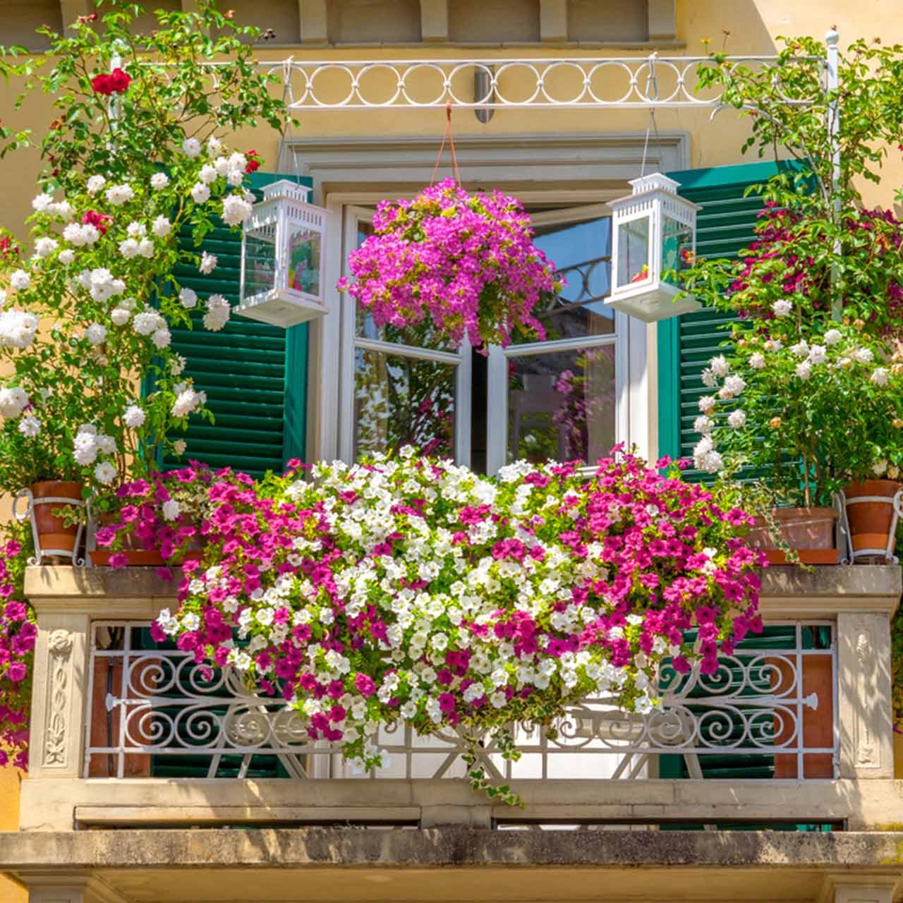 Classic Balcony Design with Exterior Texture Paint