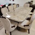 Contemporary Dining Room Design with 8-Seater Marble Dining Table