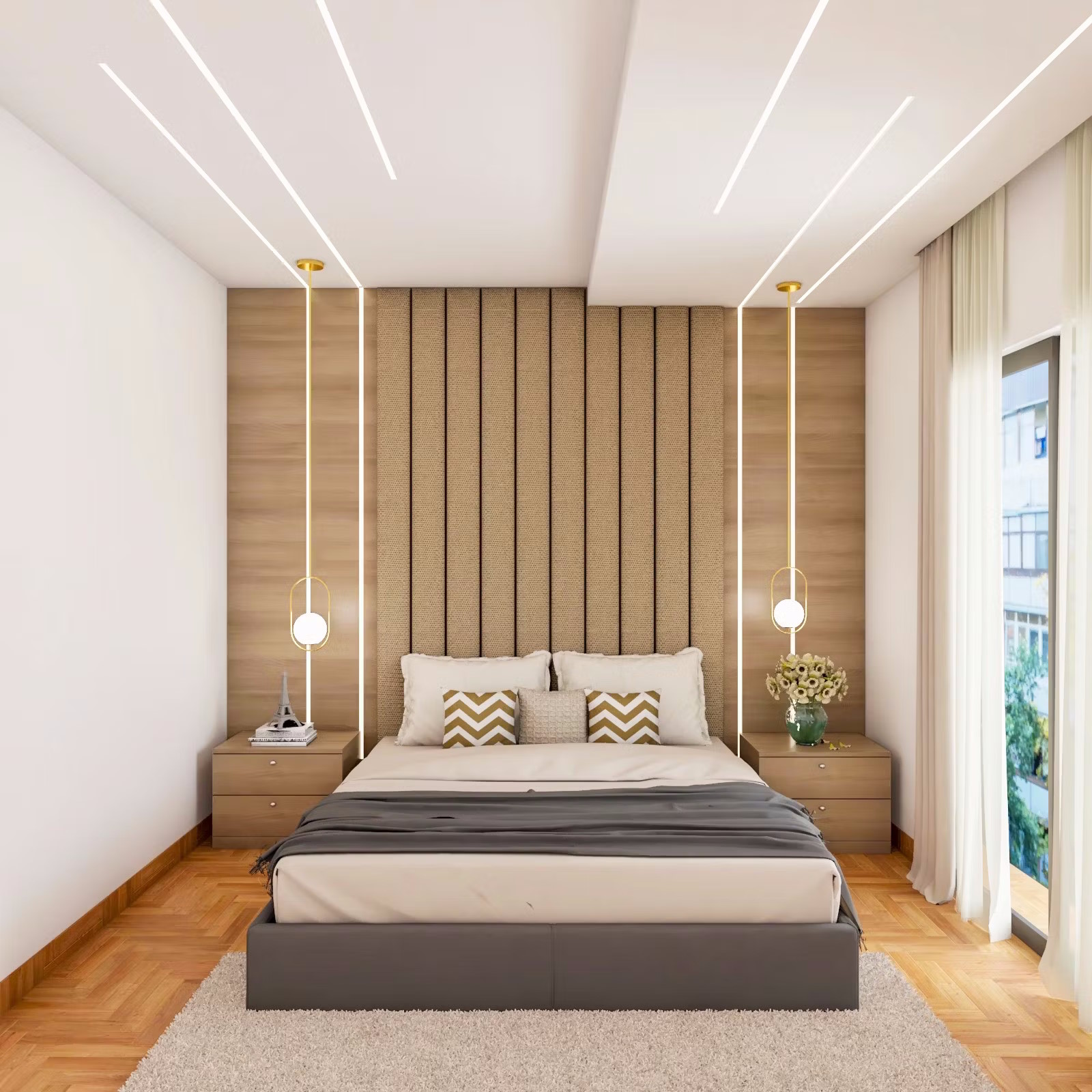 Modern Gypsum Parallel False Ceiling Design