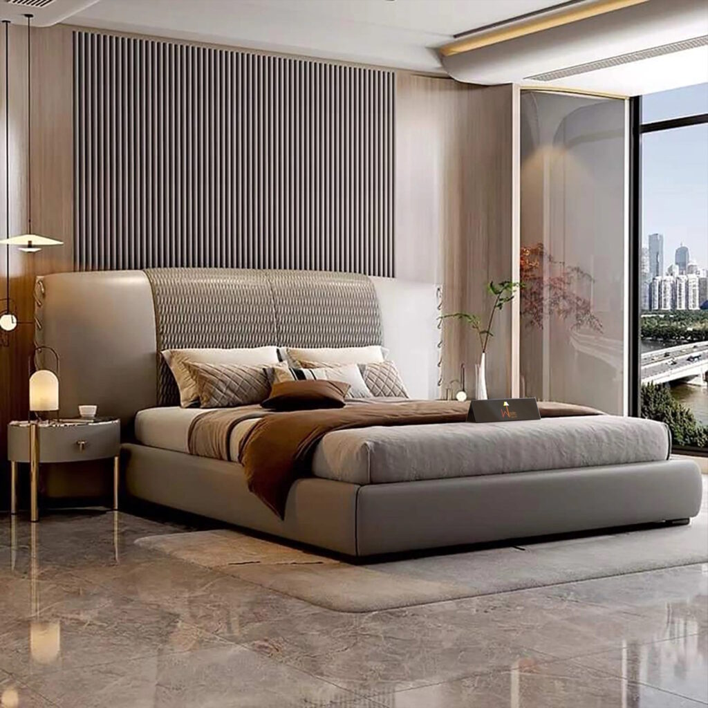 Modern Master Bedroom Design with King Bed and Large Window