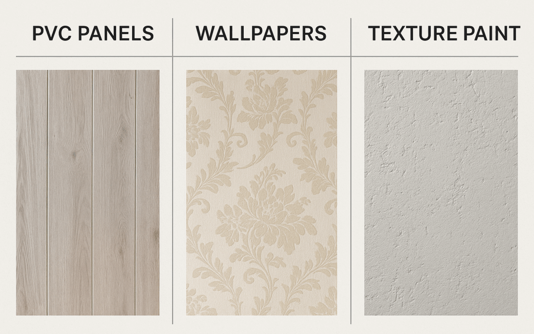 PVC Panels vs Wallpapers vs Texture Paint: Which one is right for you ?